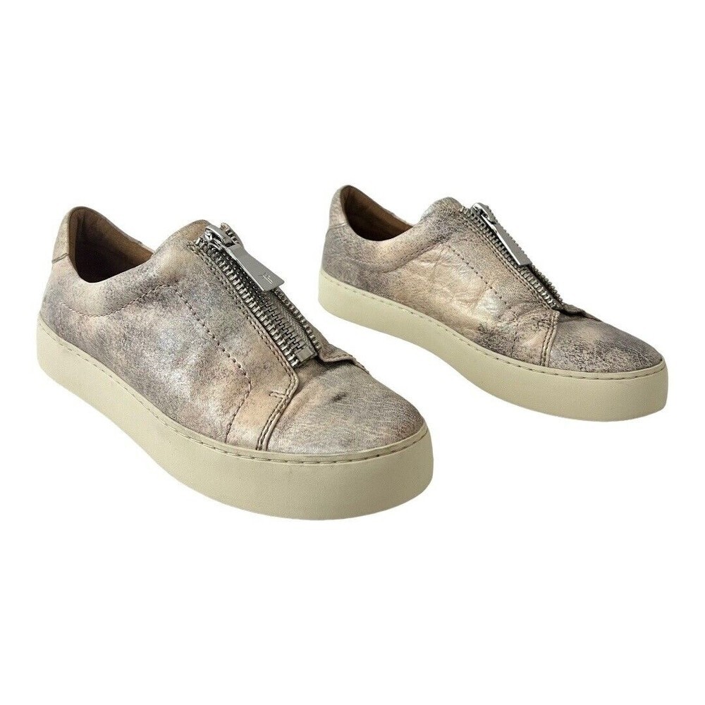 Frye Womens Size 8 Pink Metallic Lena Zipper Low Cut Sneakers